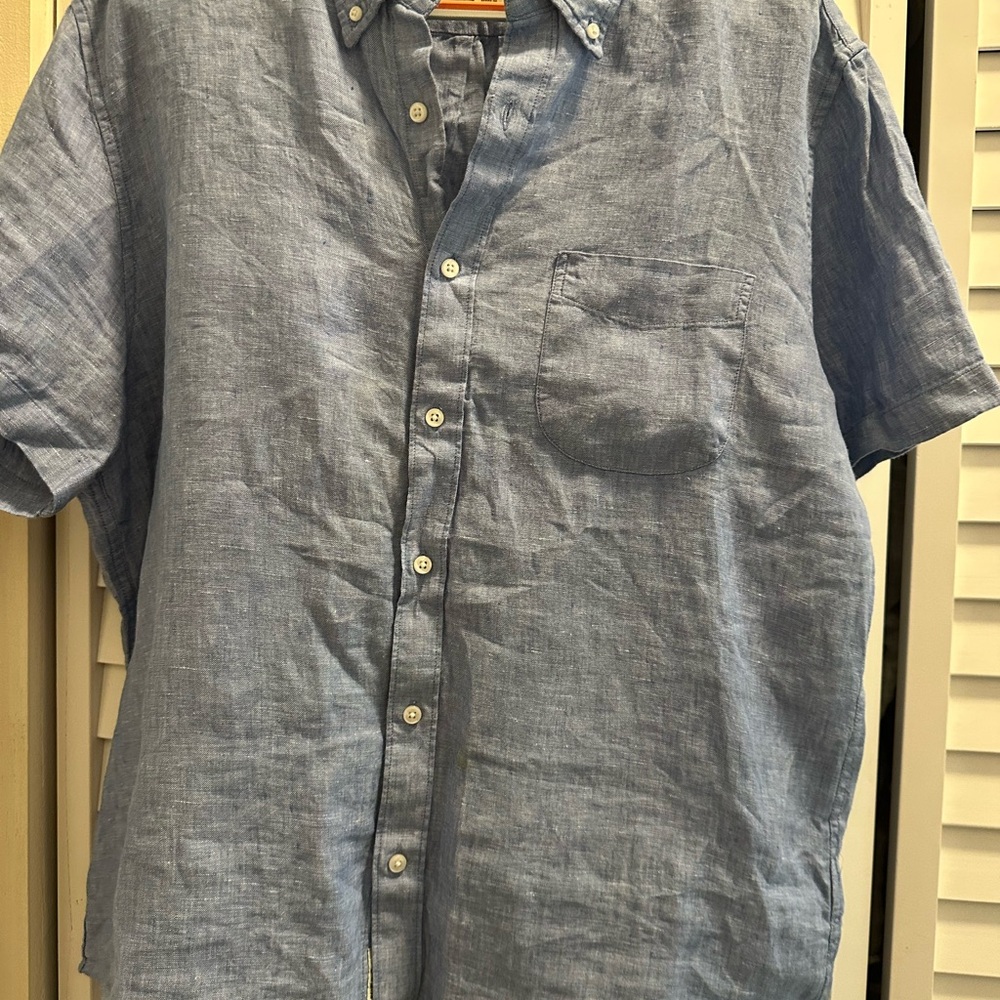 J. Crew light Blue linen Button Down Shirt